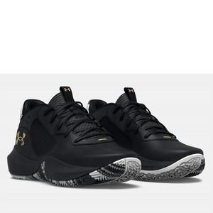 NEW UNDER ARMOUR kid's ps lockdown six sneakers in black/metallic gold